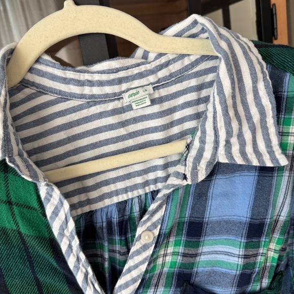 Aerie Blue and Green Plaid Pajama Set - Picture 4 of 7